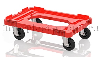 Тележка пластиковая с отверстием без тормозов усиленная красная в Йошкар-Оле