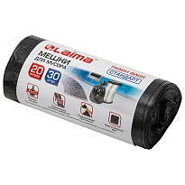 Мешки для мусора 20 л, черные, в рулоне 30 шт., ПНД, 8 мкм, 500х450 мм, LAIMA, 601376 в Йошкар-Оле