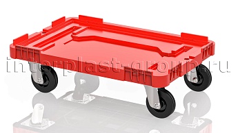 Тележка пластиковая сплошная без тормозов красная в Йошкар-Оле Тележка пластиковая сплошная без тормозов красная в Йошкар-Оле