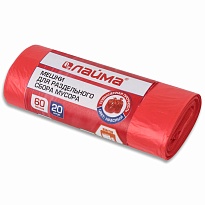 Мешки для мусора 60 л, красный, в рулоне 20 шт., ПНД, 10 мкм, 680х580 мм, LAIMA, 606702 в Йошкар-Оле Мешки для мусора 60 л, красный, в рулоне 20 шт., ПНД, 10 мкм, 680х580 мм, LAIMA, 606702 в Йошкар-Оле