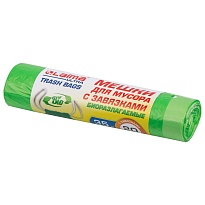 Мешки для мусора 35 л, биоразлагаемые с завязками, зеленые, в рулоне 20 шт., ПНД, 14 мкм, 600х500 мм, LAIMA ULTRA, 607688 в Йошкар-Оле Мешки для мусора 35 л, биоразлагаемые с завязками, зеленые, в рулоне 20 шт., ПНД, 14 мкм, 600х500 мм, LAIMA ULTRA, 607688 в Йошкар-Оле