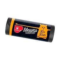 Мешки для мусора 30 л, черные, в рулоне 30 шт., ПНД, 7 мкм, 560х480 мм, Comfort, М0291 (МН 30-30ч) в Йошкар-Оле