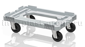 Тележка пластиковая с отверстием без тормозов серая в Йошкар-Оле