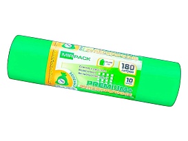 Мешки для мусора 180 л, ароматизированные, зеленые, в рулоне 10 шт., ПВД, 35 мкм, 1100х930 мм, PREMIUM+, 180105301 в Йошкар-Оле