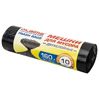 Мешки для мусора 160 л, черные, в рулоне 10 шт., ПВД, 30 мкм, 1200х900 мм, LAIMA ULTRA, 607694 в Йошкар-Оле