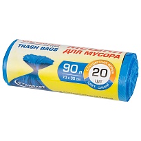 Мешки для мусора 90 л, синие, в рулоне 20 шт., ПНД, 14 мкм, 900х700 мм, LAIMA ULTRA, 607693 в Йошкар-Оле Мешки для мусора 90 л, синие, в рулоне 20 шт., ПНД, 14 мкм, 900х700 мм, LAIMA ULTRA, 607693 в Йошкар-Оле