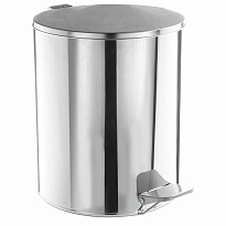 Ведро для мусора с педалью, усиленное, ТИТАН, 7 л, кольцо под мешок, нержавеющая сталь, хром в Йошкар-Оле
