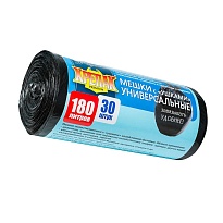 Мешки для мусора 180 л, с ушками, черные, в рулоне 30 шт., ПНД, 20 мкм, 1150х800 мм, Крепак, 4607075710399 в Йошкар-Оле Мешки для мусора 180 л, с ушками, черные, в рулоне 30 шт., ПНД, 20 мкм, 1150х800 мм, Крепак, 4607075710399 в Йошкар-Оле