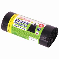 Мешки для мусора 30 л, черные, в рулоне 30 шт., ПНД, 7 мкм, 550х480 мм, Любаша, 608089 в Йошкар-Оле