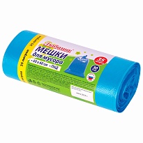 Мешки для мусора 35 л, синие, в рулоне 30 шт., ПНД, 10 мкм, 600х500 мм, Любаша, 608091 в Йошкар-Оле
