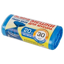 Мешки для мусора 20 л, синие, в рулоне 30 шт., ПНД, 8 мкм, 500х450 мм, LAIMA, 607682 в Йошкар-Оле Мешки для мусора 20 л, синие, в рулоне 30 шт., ПНД, 8 мкм, 500х450 мм, LAIMA, 607682 в Йошкар-Оле