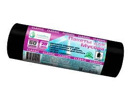 Мешки для мусора 60 л, черные, в рулоне 20 шт., ПНД, 7 мкм, 700х600 мм, MIRPACK Classik, 602050 в Йошкар-Оле