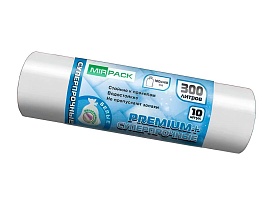 Мешки для мусора 300 л, белые, в рулоне 10 шт., ПВД 70 мкм, 1400х1000 мм, PREMIUM+, 300101602 в Йошкар-Оле