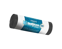 Мешки для мусора 120 л, черные, в рулоне 10 шт., ПНД, 14 мкм, 1100х700 мм, SIBIRSKAYA, 101-008 S в Йошкар-Оле