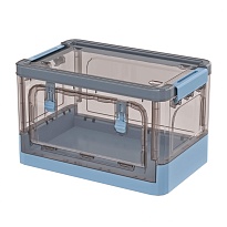 Ящик пластиковый складной прозрачный коричневый, дно синее, 360х235х230 мм, с колесиками в Йошкар-Оле Ящик пластиковый складной прозрачный коричневый, дно синее, 360х235х230 мм, с колесиками в Йошкар-Оле