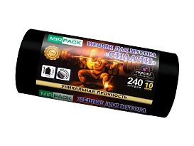 Мешки для мусора 240 л, ароматизированные, черные, в рулоне 10 шт., ПВД 40 мкм, 1500х1100 мм, СИЛАЧИ, sil24011110 в Йошкар-Оле