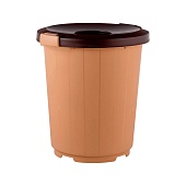 Мусорный бак с крышкой - воронкой 105 л бежевый
