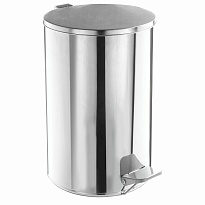 Ведро для мусора с педалью, усиленное, ТИТАН, 10 л, кольцо под мешок, нержавеющая сталь, хром в Йошкар-Оле